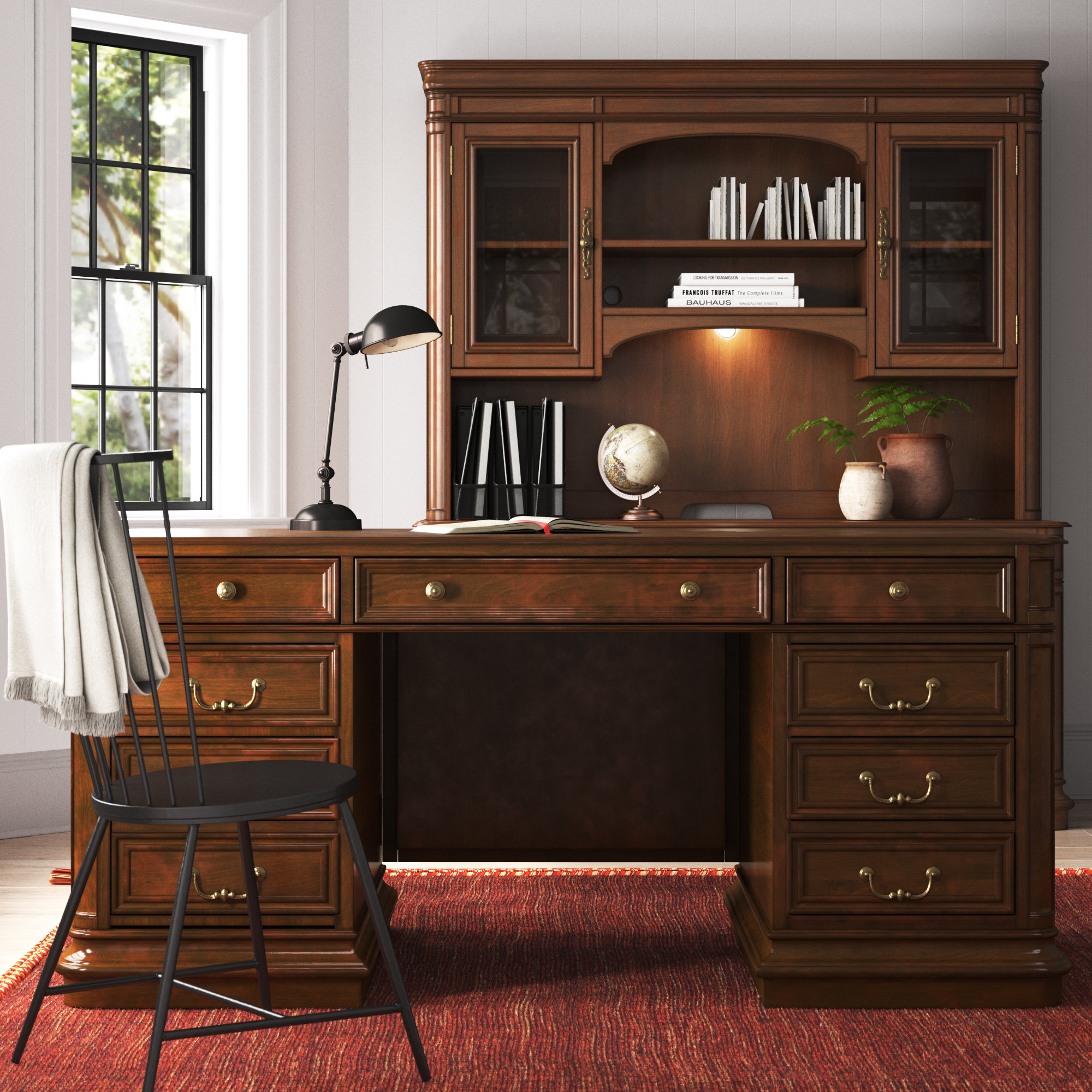 Birch Lane™ Mattern Executive Desk Office Set w/ Credenza